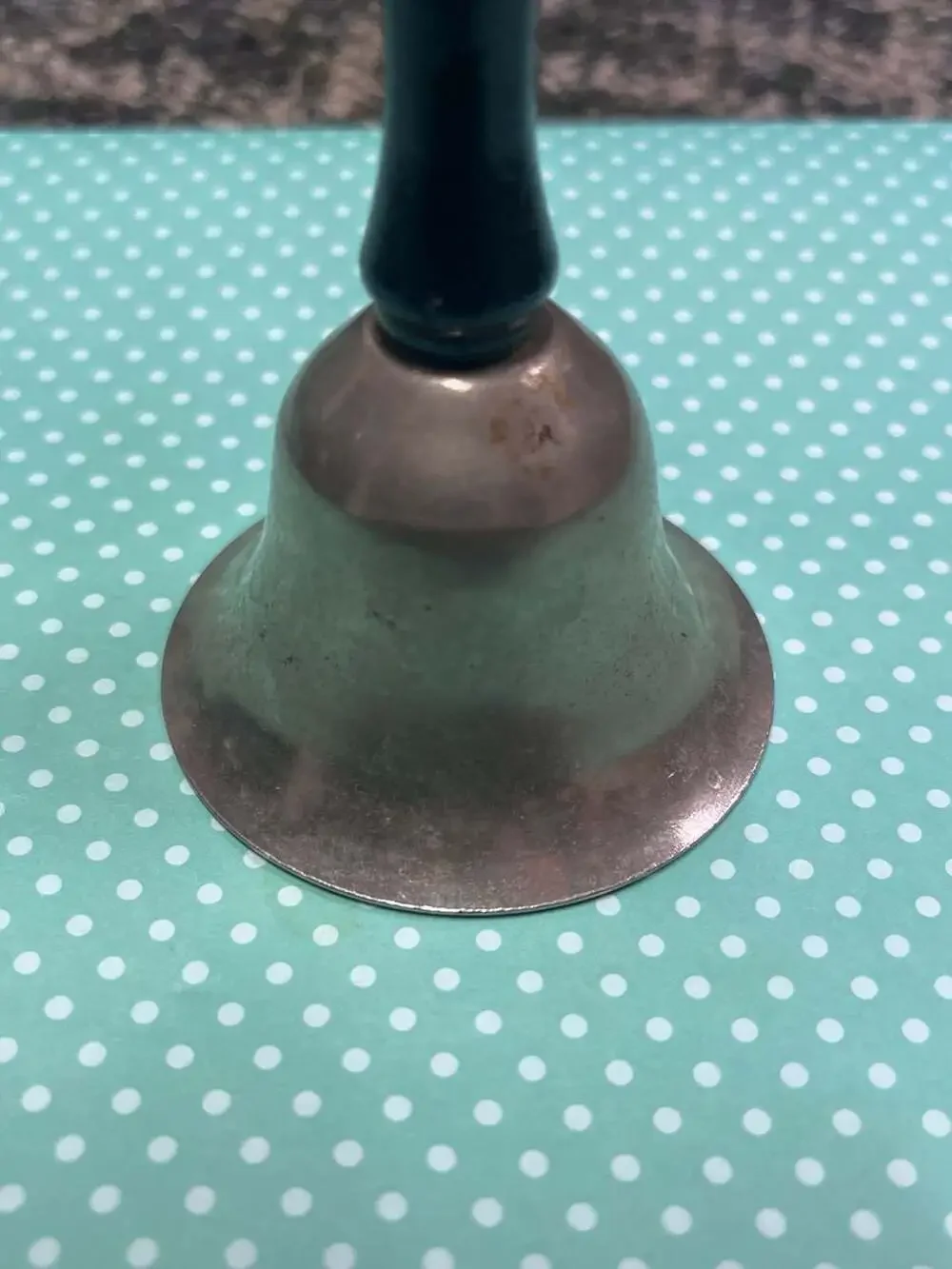 Vintage Hand Bell with Black Wood Handle